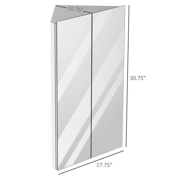 kleankin Corner Mirror Wall Mounted with Double Doors and 3