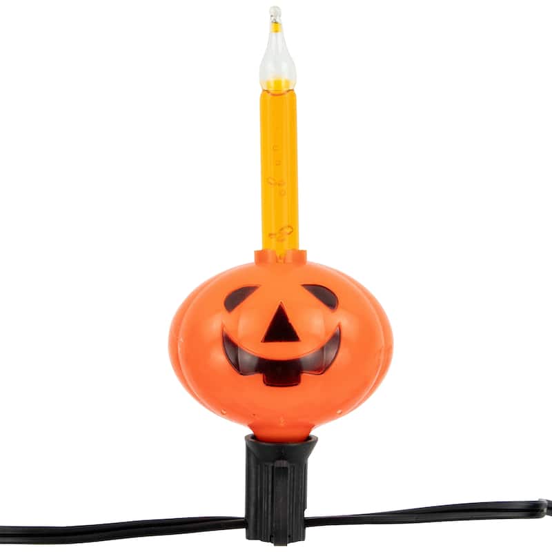 Jack O' Lantern Halloween Bubble Lights - 6' - Black Wire - 7ct