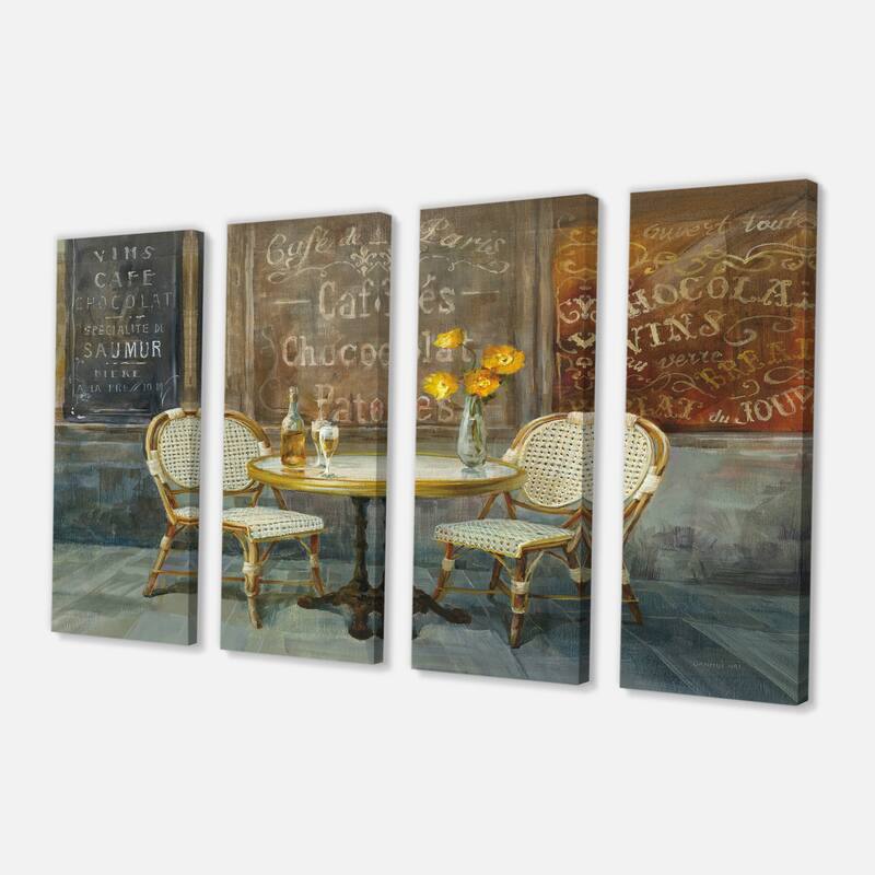 Designart "French Cafe" Traditional Canvas Artwork Print