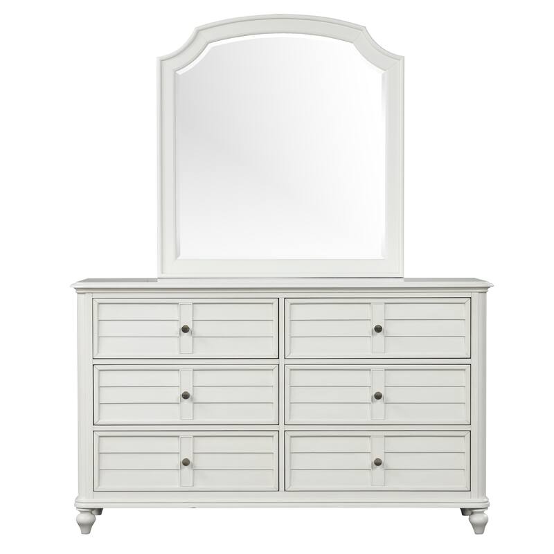 Furniture of America Skye 5-Piece Antique White Wood Panel Bedroom Set