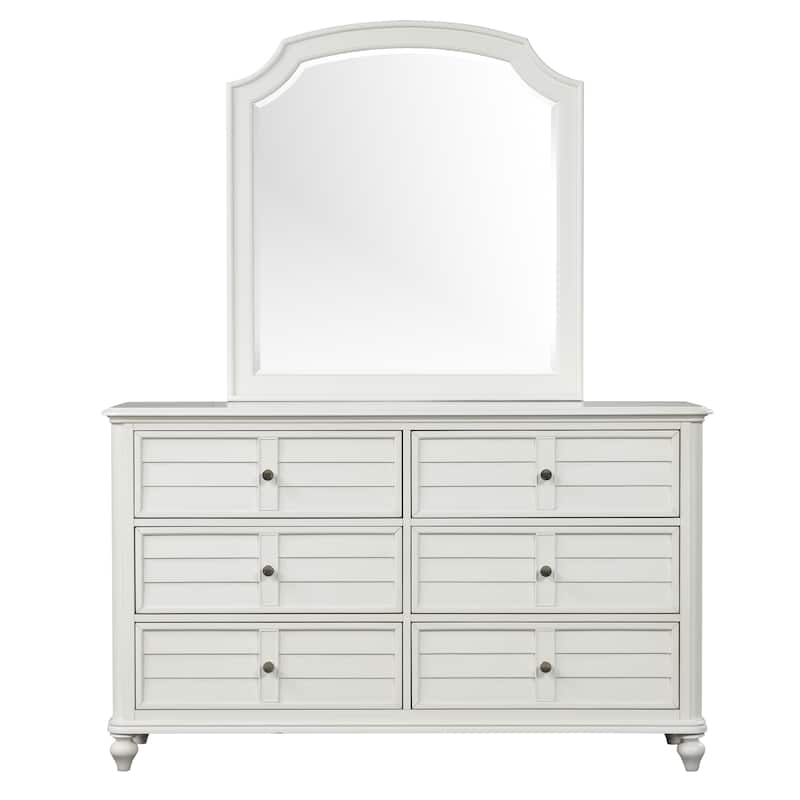 Furniture of America Skye 5-Piece Antique White Wood Queen Panel Bedroom Set