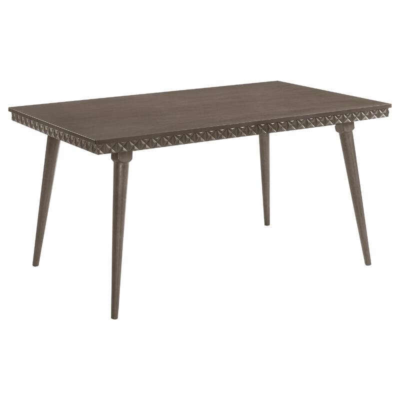 Nolan 5pc Dining Table and 4 Chair Set, Walnut Brown, Molded Trim