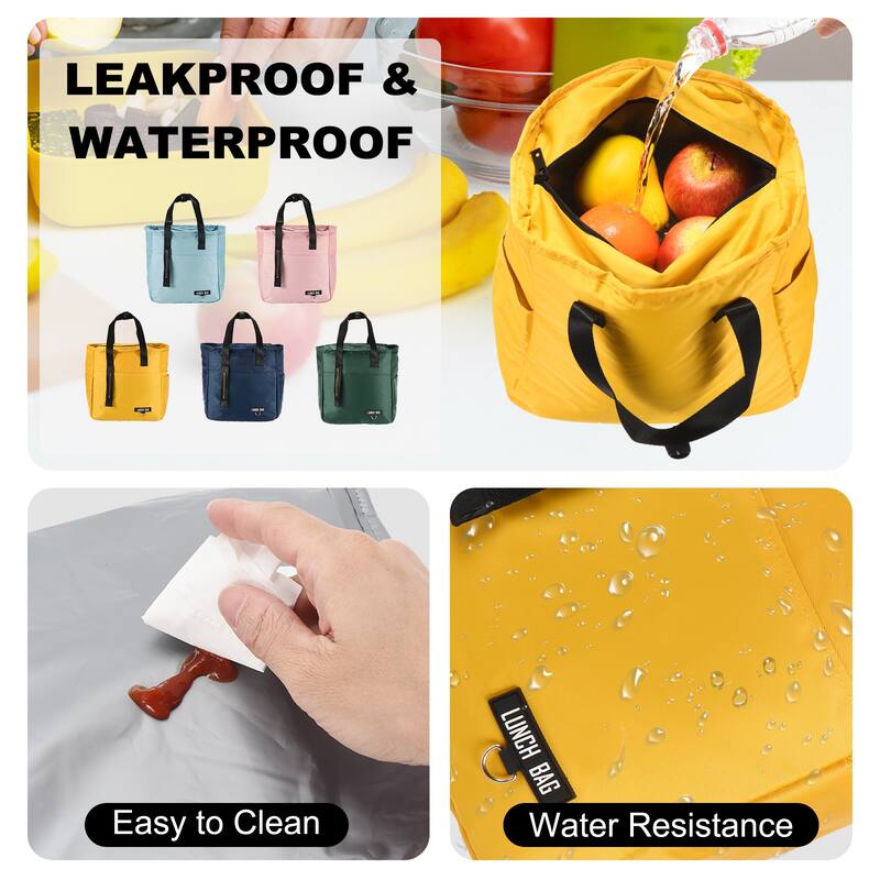 Insulated Lunch Bag Reusable Thermal Lunch Box Leakproof Cooler Bag