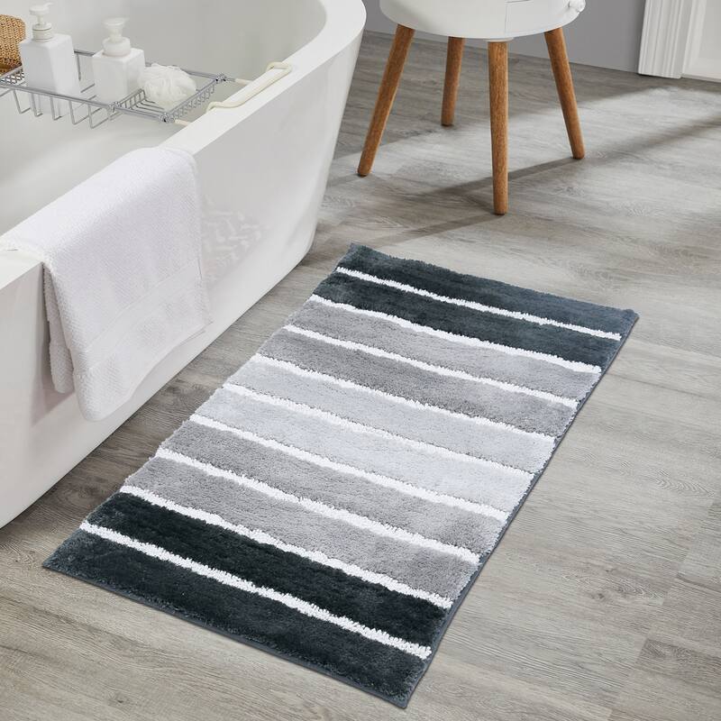Bath Mat Ombre Stripe - 17X24 - GREY