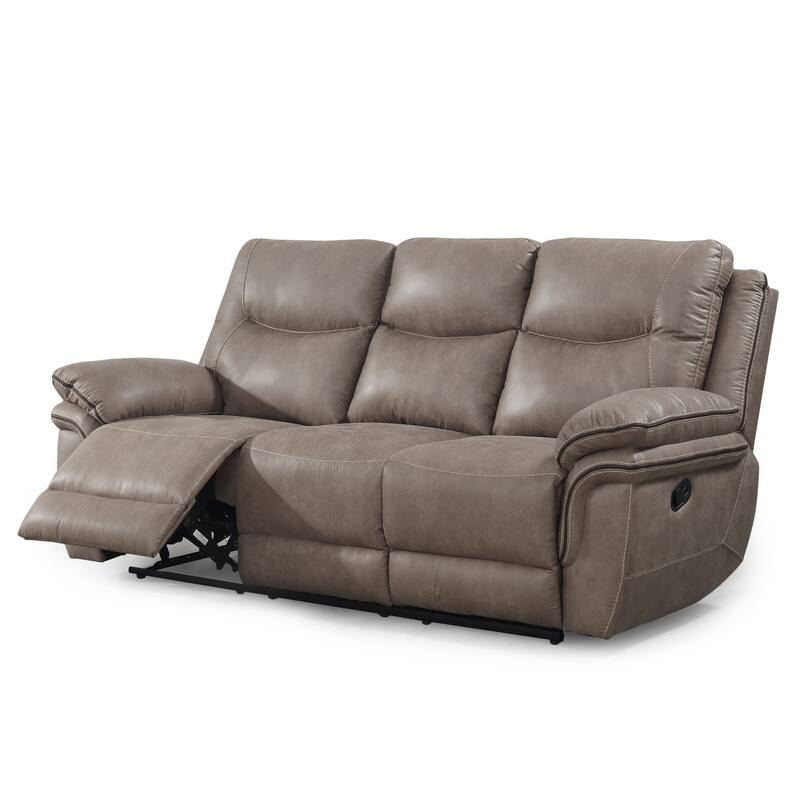 Steve Silver Irrigone Faux Leather Duel Reclining Sofa - Sand