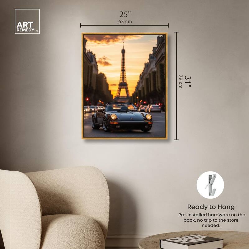 Parisian Porsche Twilight II Canvas by Art Remedy