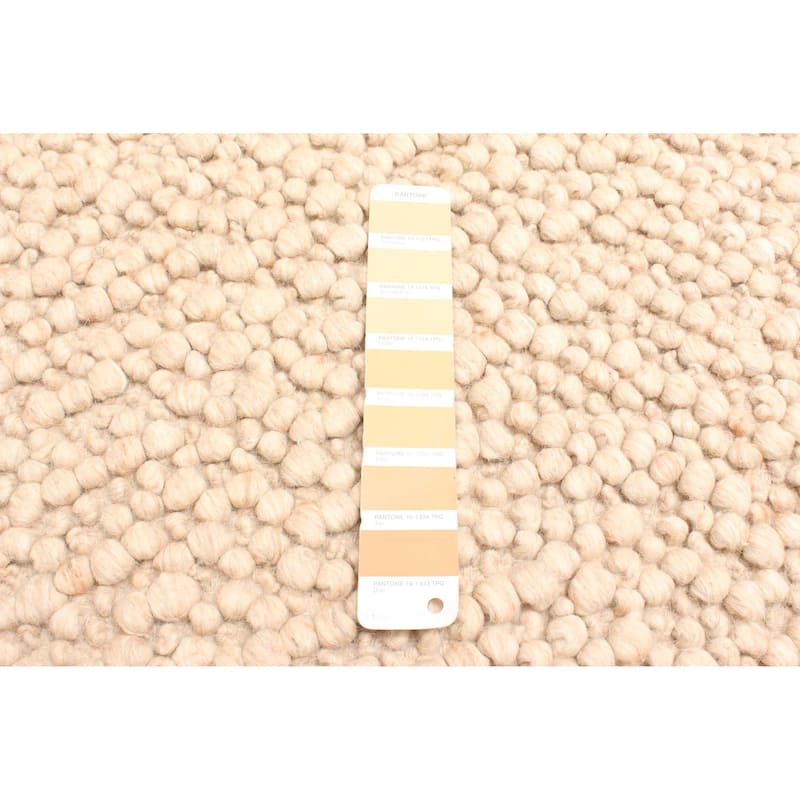 ECARPETGALLERY Braid weave Sienna Beige Wool Rug - 4'0 x 5'11