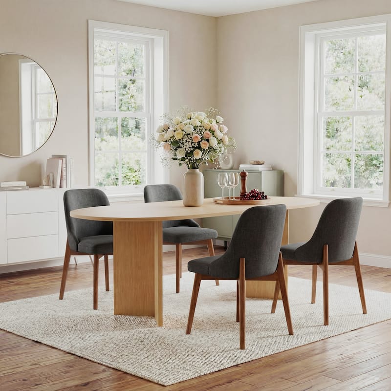 Upholstered Side Chair Dining Chairs Kitchen Chairs with Wood Legs Set of 2