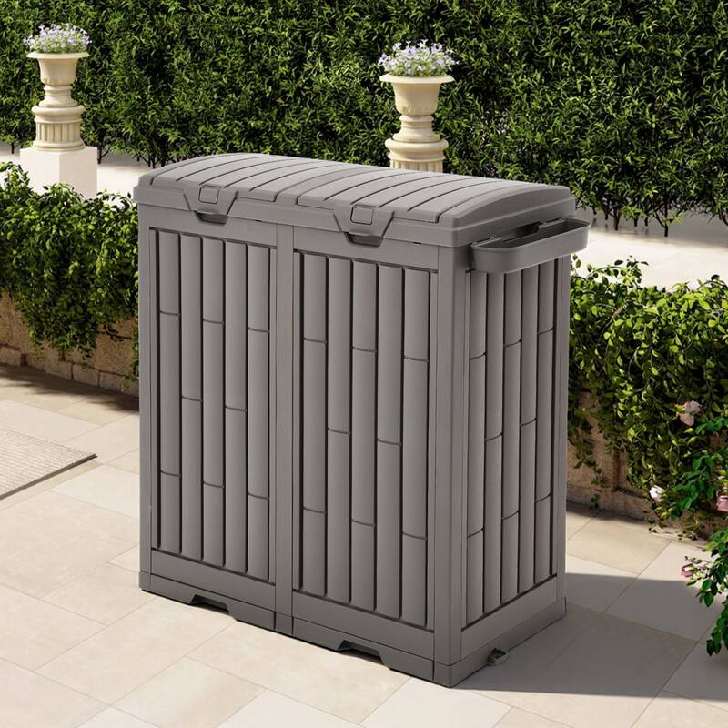 Moasis 31/76 Gallon Resin Outdoor Patio Trash Can