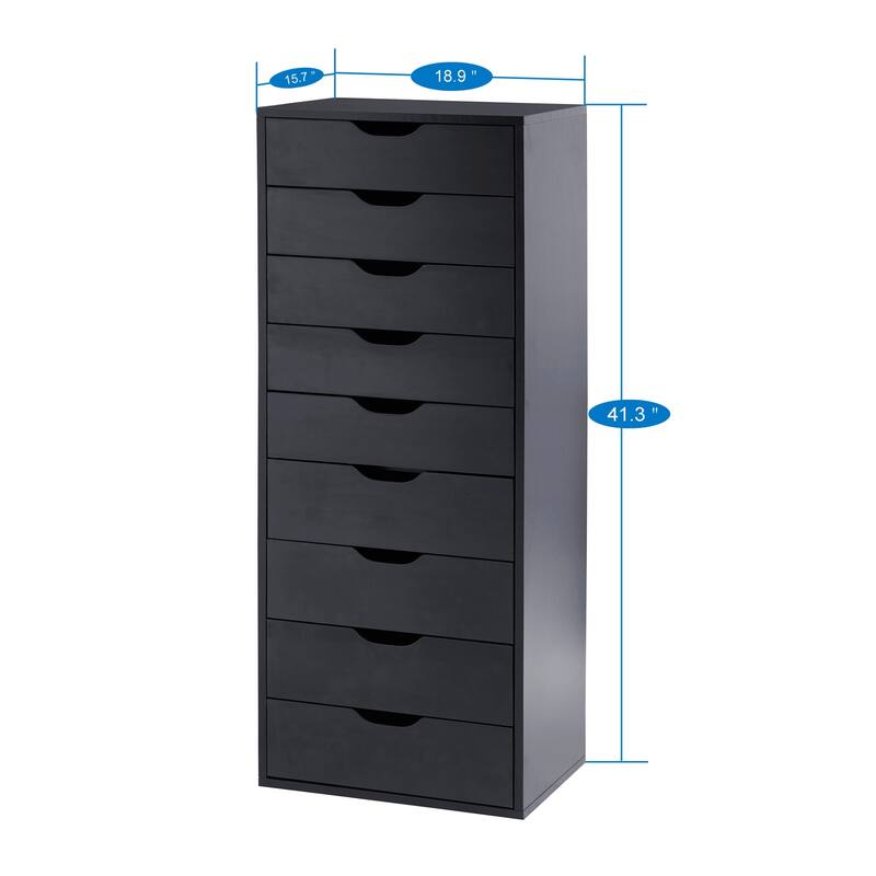 Sleek Modern Drawer Dresser Storage Cabinet with Grooved Drawer Pulls, Multipurpose Office File Storage Cabinet