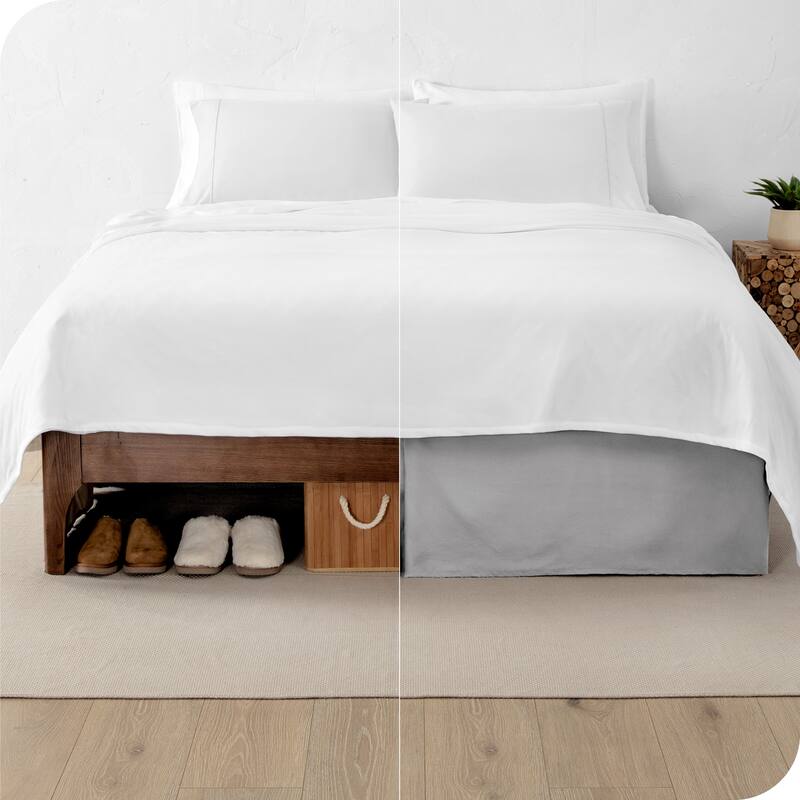 Bare Home Pleated Bed Skirt - 15-Inch Tailored Drop Easy Fit