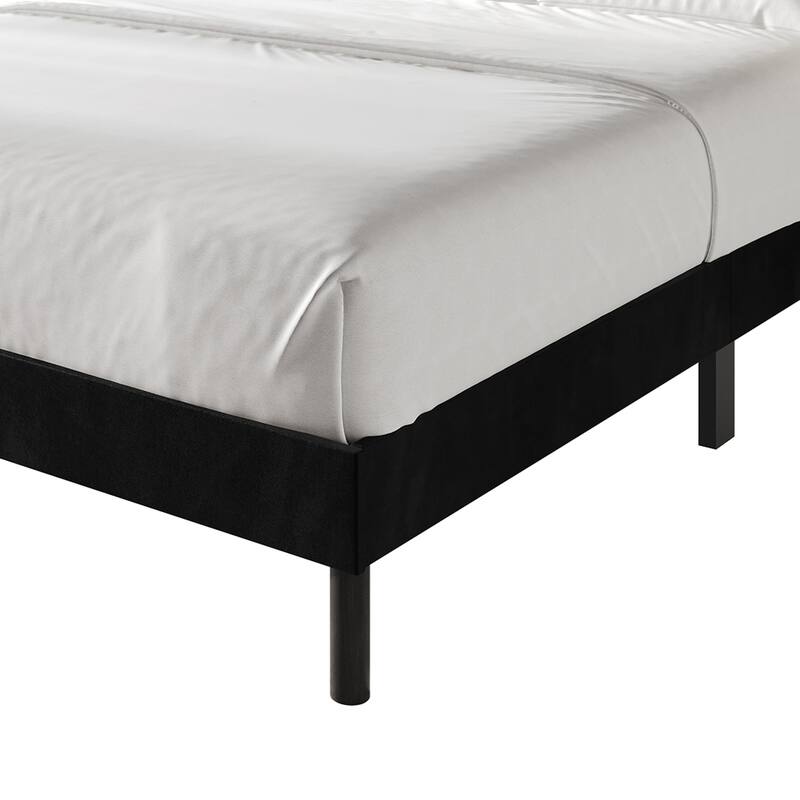CraftPorch Glam Wingback Velvet Upholstered Bed