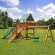 preview thumbnail 29 of 30, Gorilla Playsets Pioneer Peak Wooden Swing Set with Clatter Bridge and Tire Swing