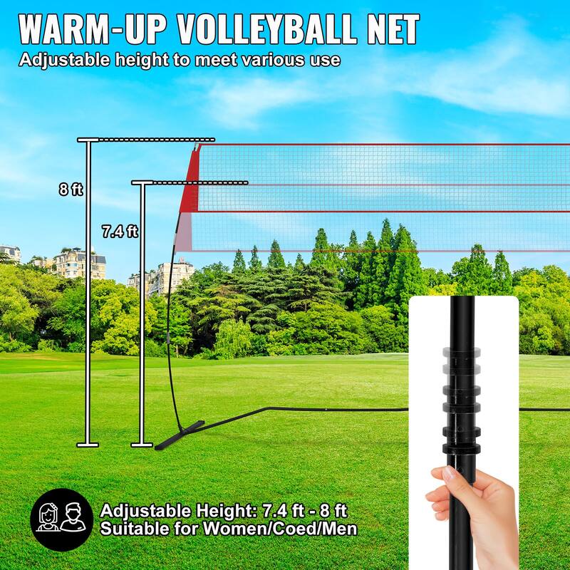 Freestanding Volleyball Training Net for Indoor or Outdoor Use - 14 feet
