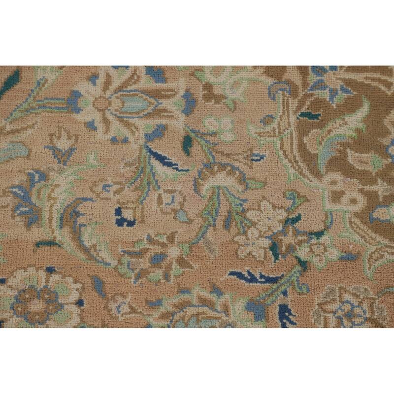 Traditional Mashad Persian Vintage Area Rug Handmade Wool Carpet - 8'1" x 11'5"