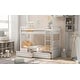 preview thumbnail 4 of 12, Minimalist Style Twin over Twin Bunk Bed with 2 Drawers and Fence-shaped Guardrail, Convertible Beds, Versatile Usage, White