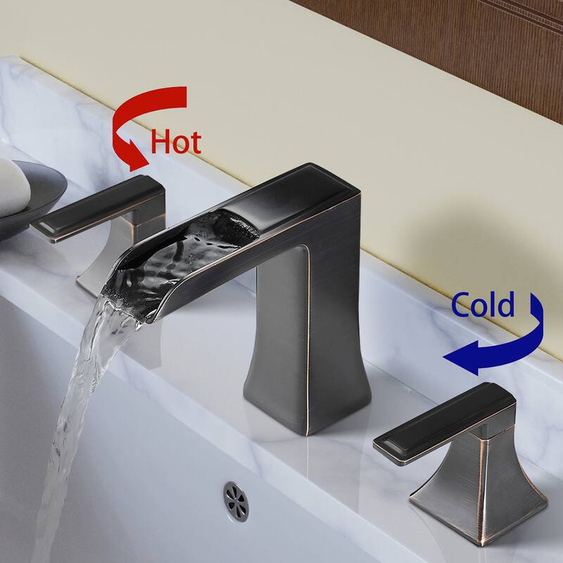 Topcraft Two Handle Waterfall Bathroom Faucet with Pop-Up Drainer