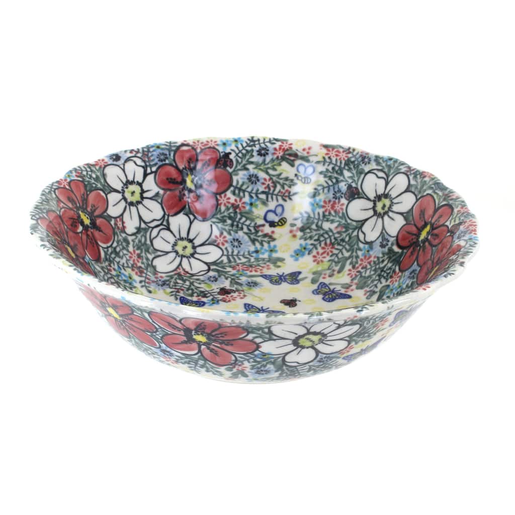 Blue Rose Polish Pottery 204 Vena Large Serving Bowl