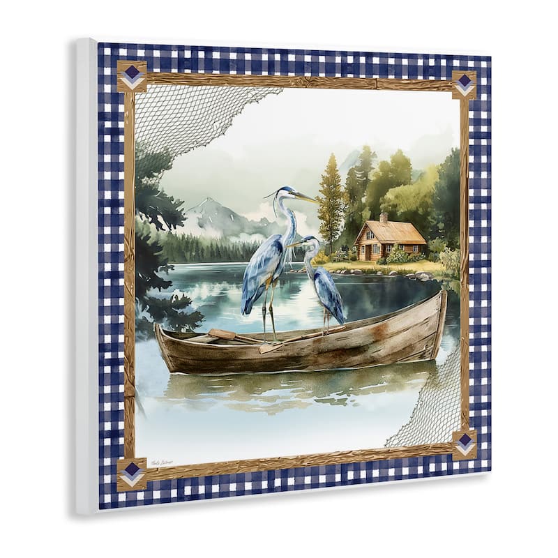 Stupell Herons on Boat with Tartan Wall Plaque Art Design By Nicole DeCamp