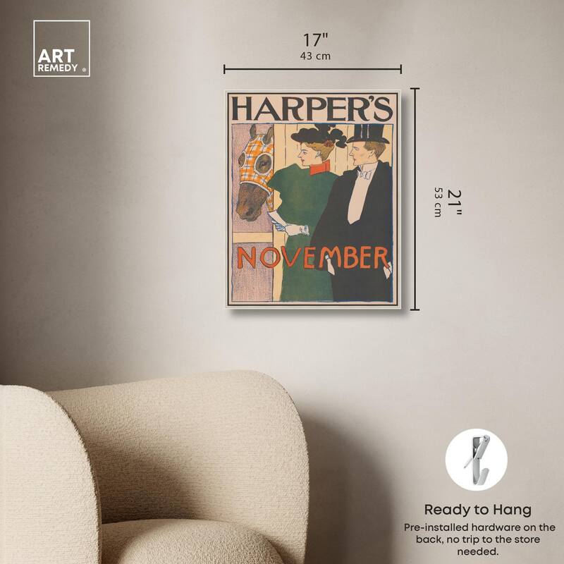 Harpers November 1895 Canvas by Art Remedy
