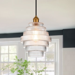 YANSUN 1-Light Pendant Light with 14-Inch Flared Cone Shade