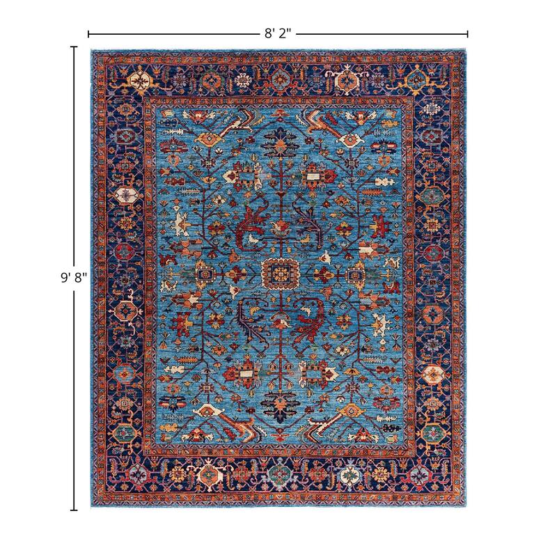 Serapi One-of-a-Kind Hand-Knotted Area Rug - Light Blue, 8' 2" x 9' 8" - 8' 2" x 9' 8"