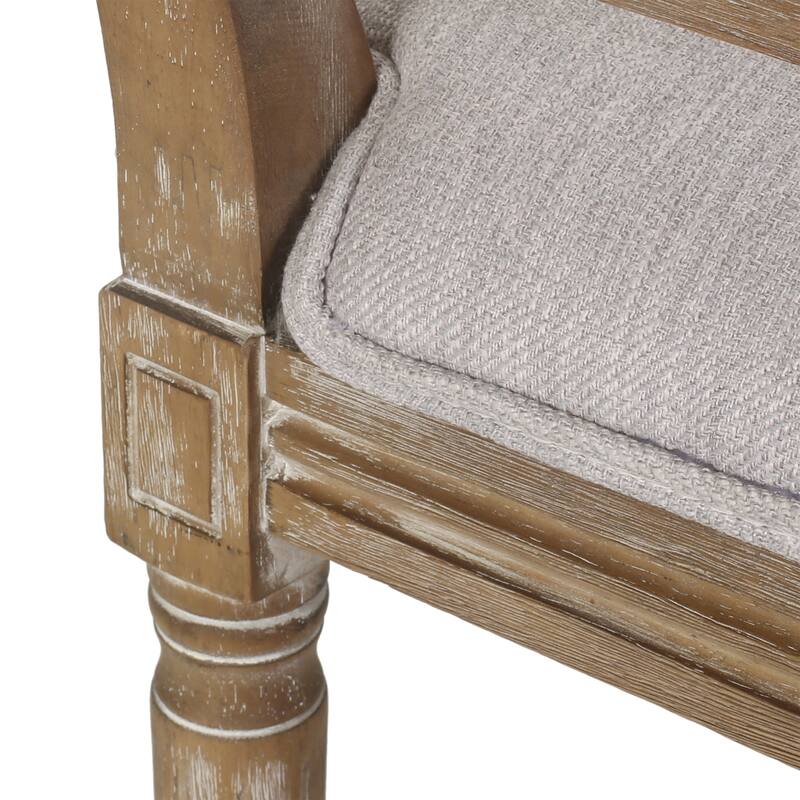 Rustic Set of 2 Bar Stools with Rattan Backrest Foam Cushioned Seat, Solid Wood Frame for Kitchen Island Bar Dining Room