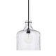 preview thumbnail 18 of 23, 1-Light Clear Water Glass Shade Pendant