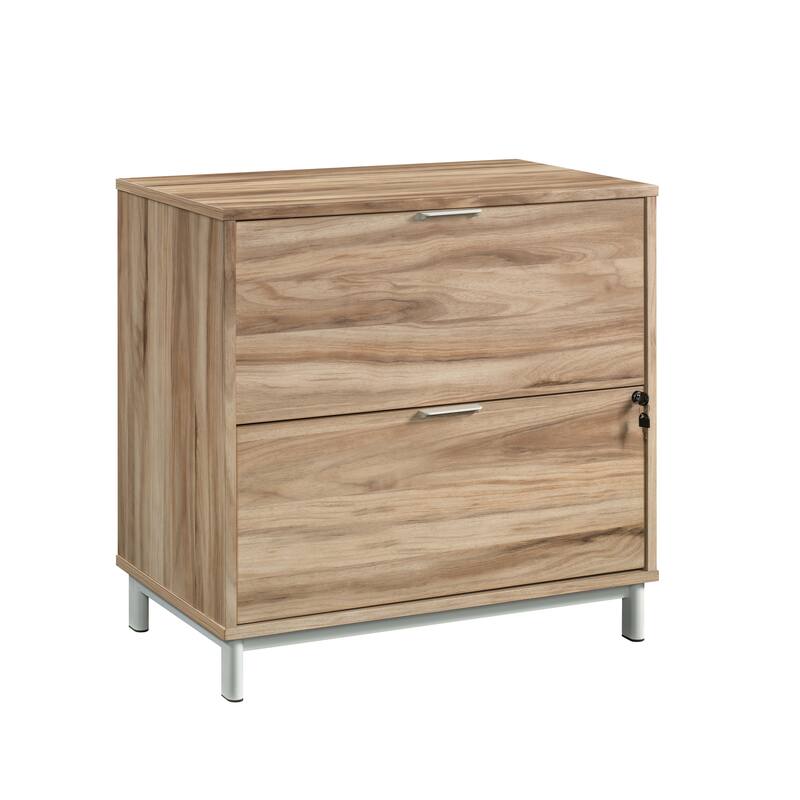 Contemporary Locking File Cabinet with Full-Extension Drawers for Home Office - Brown