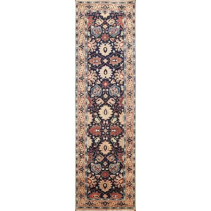 Vegetable Dye Floral Heriz Serapi Oriental Runner Rug Hand-knotted - 2'8" x 9'9"