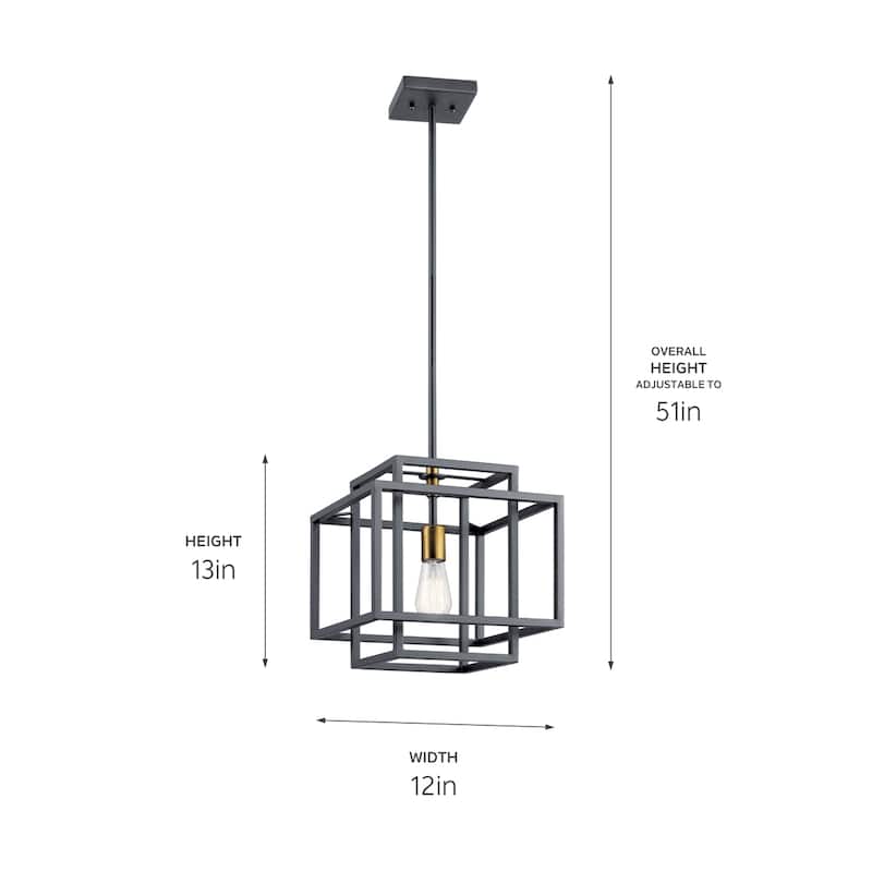 Kichler Lighting Taubert Collection 1-light Black Pendant