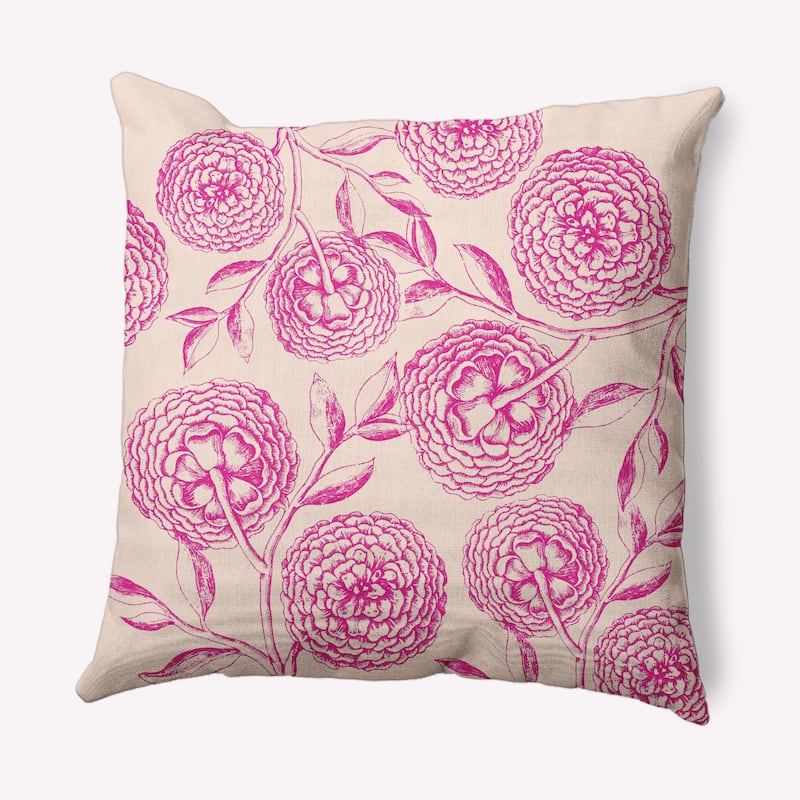 Antique Flowers Decorative Throw Pillow - Orchid - 18" x 18"