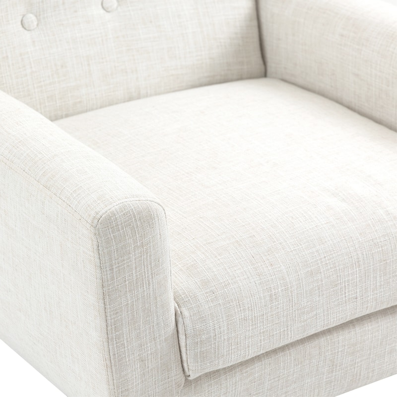 3-Piece Tufted Linen Armchair and Loveseat Set