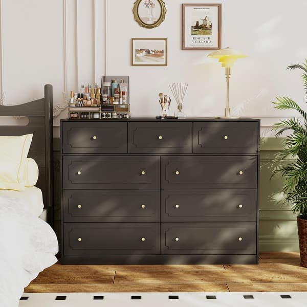 Elegant Black Dresser Storage Cabinet with Golden KnobsA Removable Modules  Storage Solution - Bed Bath & Beyond - 42622300