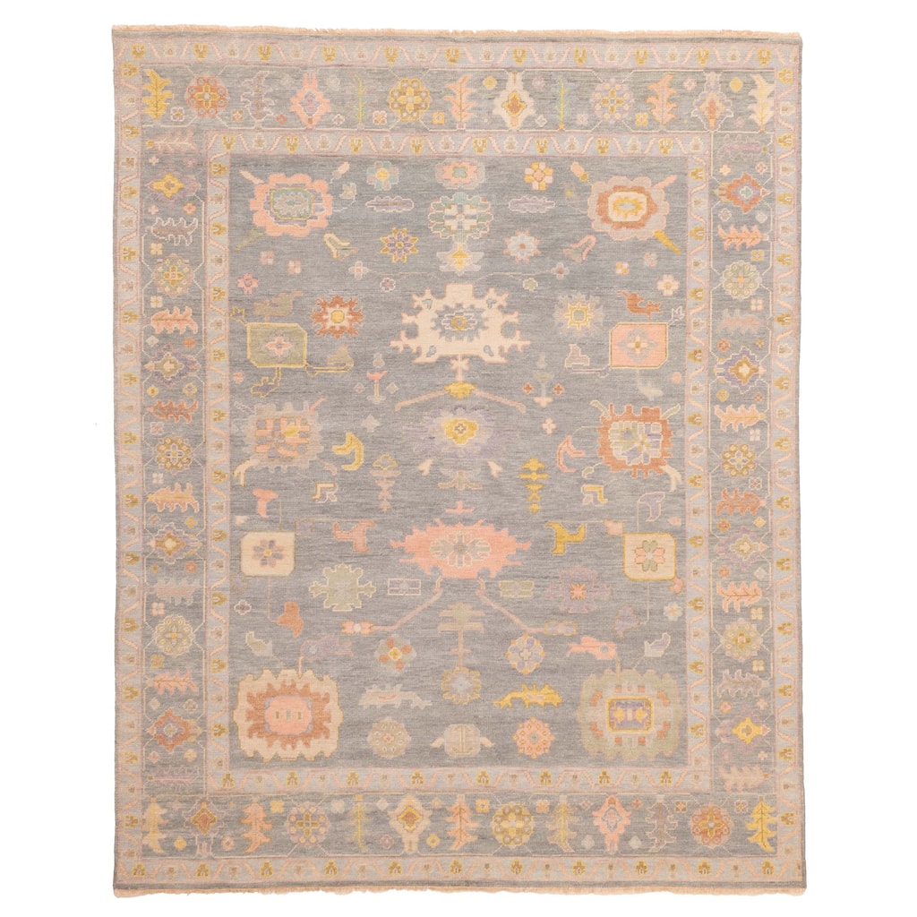 ECARPETGALLERY Hand-knotted Modern Oushak Sage Wool Rug - 7'11 x 9'9