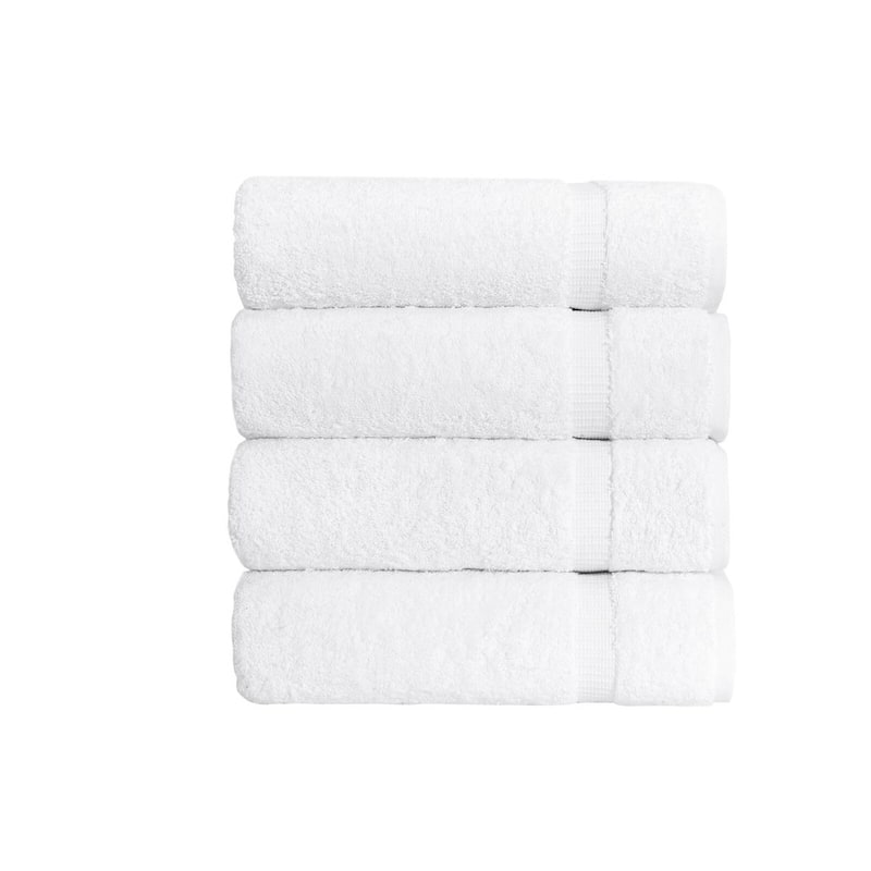 Royal Turkish Cotton Luxury Bath Towel Set & 100% Soft Turkish Cotton & Set of 4 Hotel Quality Towels - White