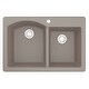 preview thumbnail 38 of 58, Karran Drop-In Quartz 33 in. 1-Hole 60/40 Double Bowl Kitchen Sink Kit