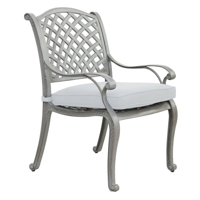 South Ponto 9-piece Aluminum Square Dining Set with Cushioned Arm Chairs by Havenside Home