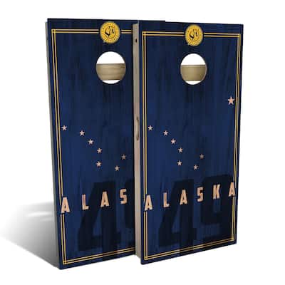 Alaska State Flag 2.0 Outdoor Cornhole Board Set