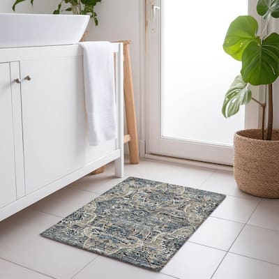 Premium Washable Super Soft Traditional Damask Mayfield Rug