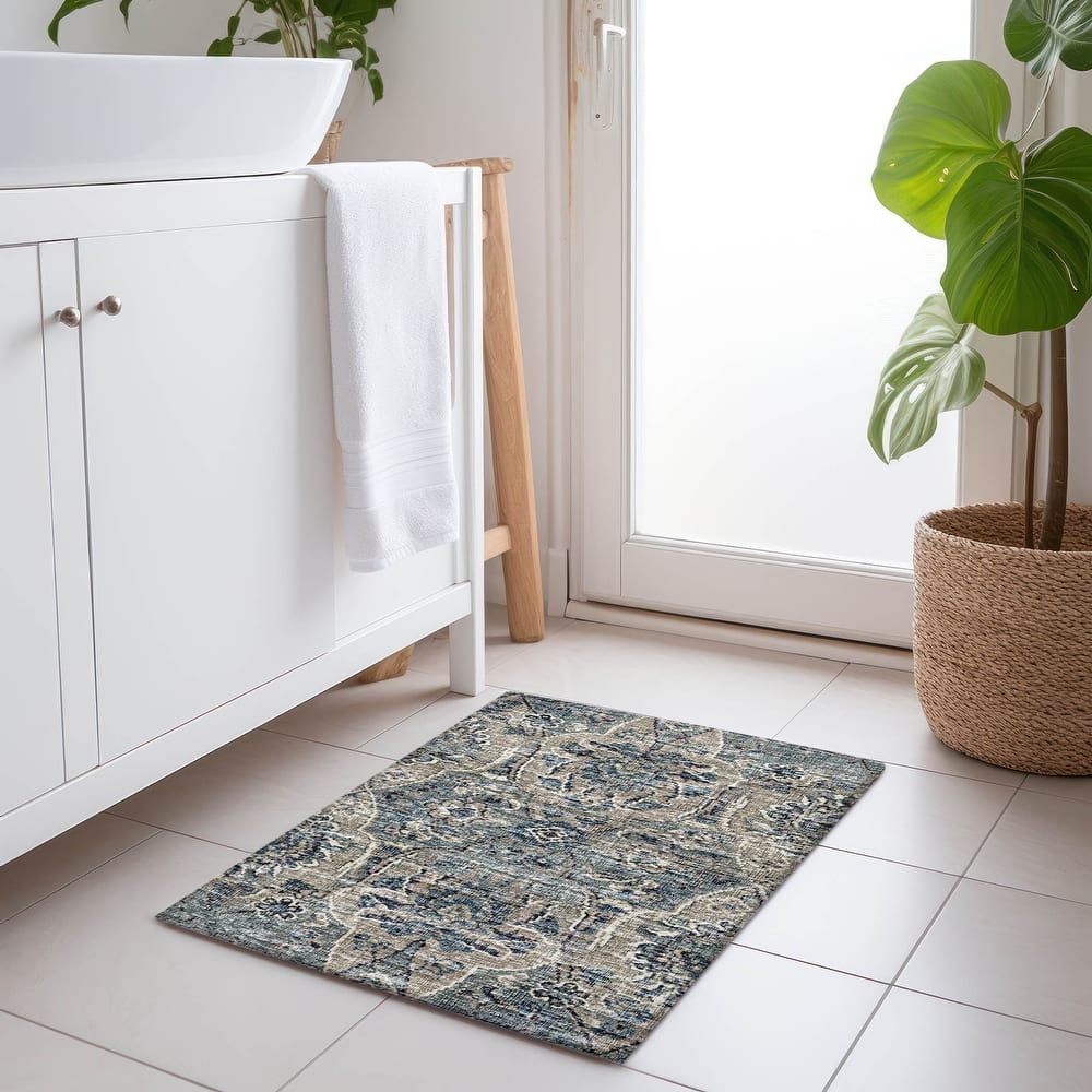 Premium Washable Super Soft Traditional Damask Mayfield Rug