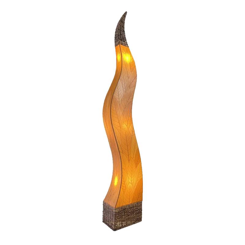 Eangee Handmade Flame Giant Lamp, Cocoa Leaves Shade, 13 x 13 x 72 in. - 13 x 13 x 72