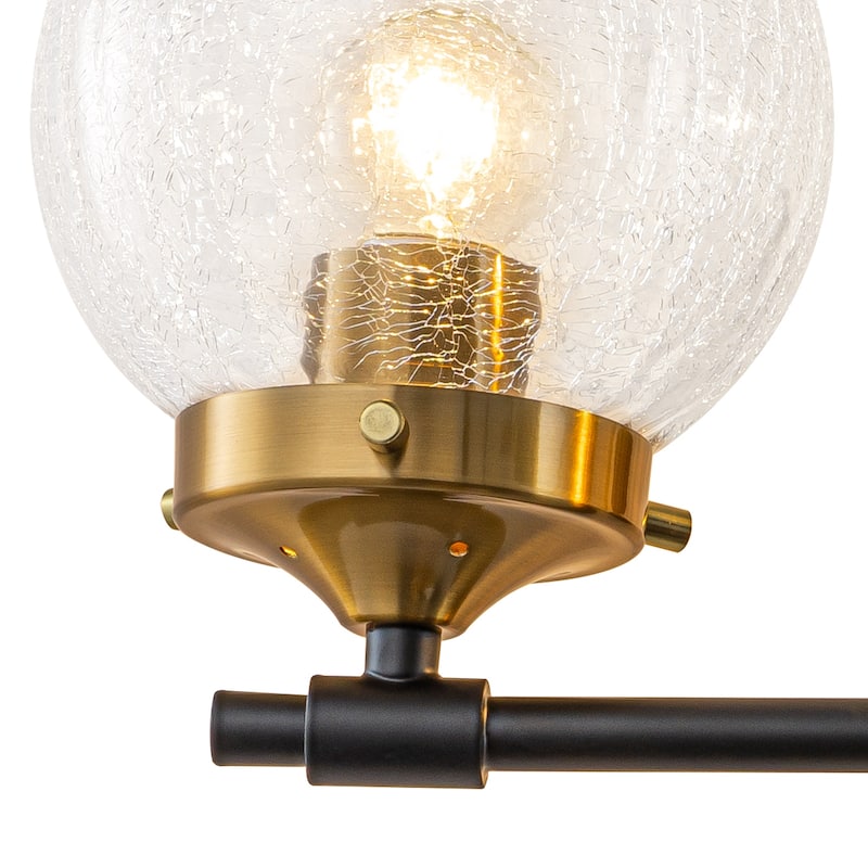 Crackled Glass Globe Wall Sconce Modern Vanity Light