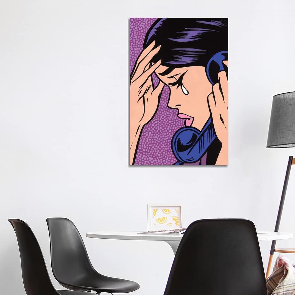 iCanvas "Telephone Crying Girl" by Allyson Gutchell Canvas Print