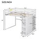 preview thumbnail 3 of 22, Wood Full Size Loft Bed with Built-in Wardrobe, Storage Shelves, and LED Light, White