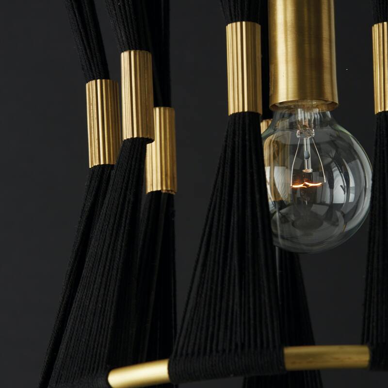 Bianca 12.25" 1-light Patinaed Brass/ Tapered String Pendant