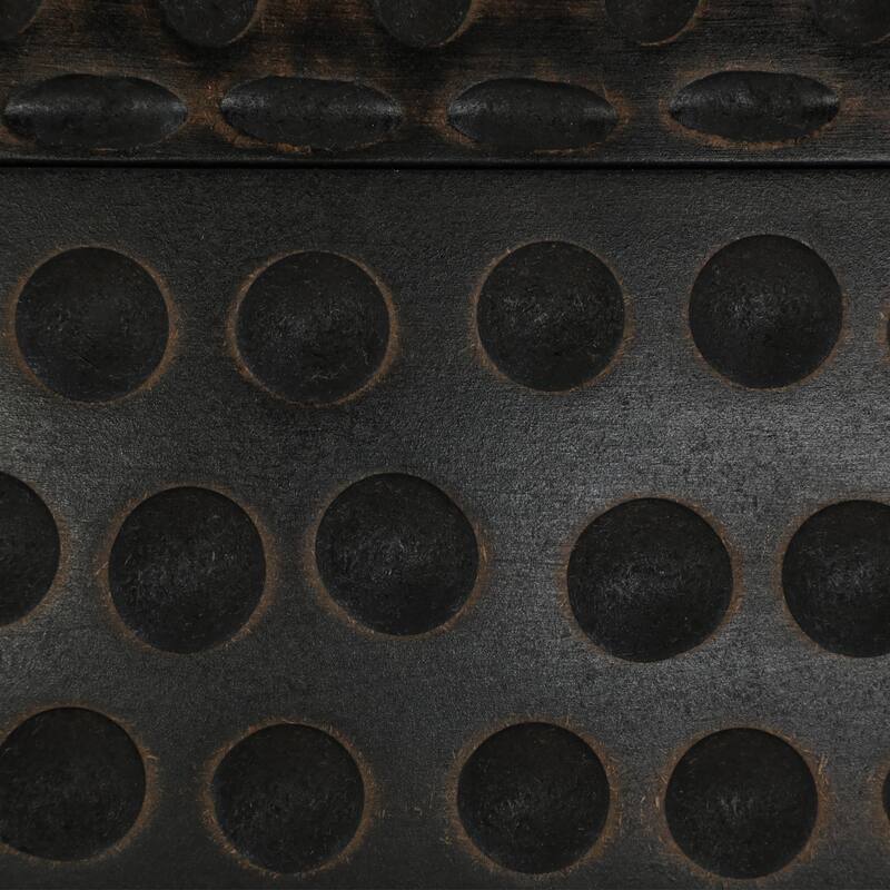 Sculptural Decorative Box with Lid and Gold Accent Handle - 7"