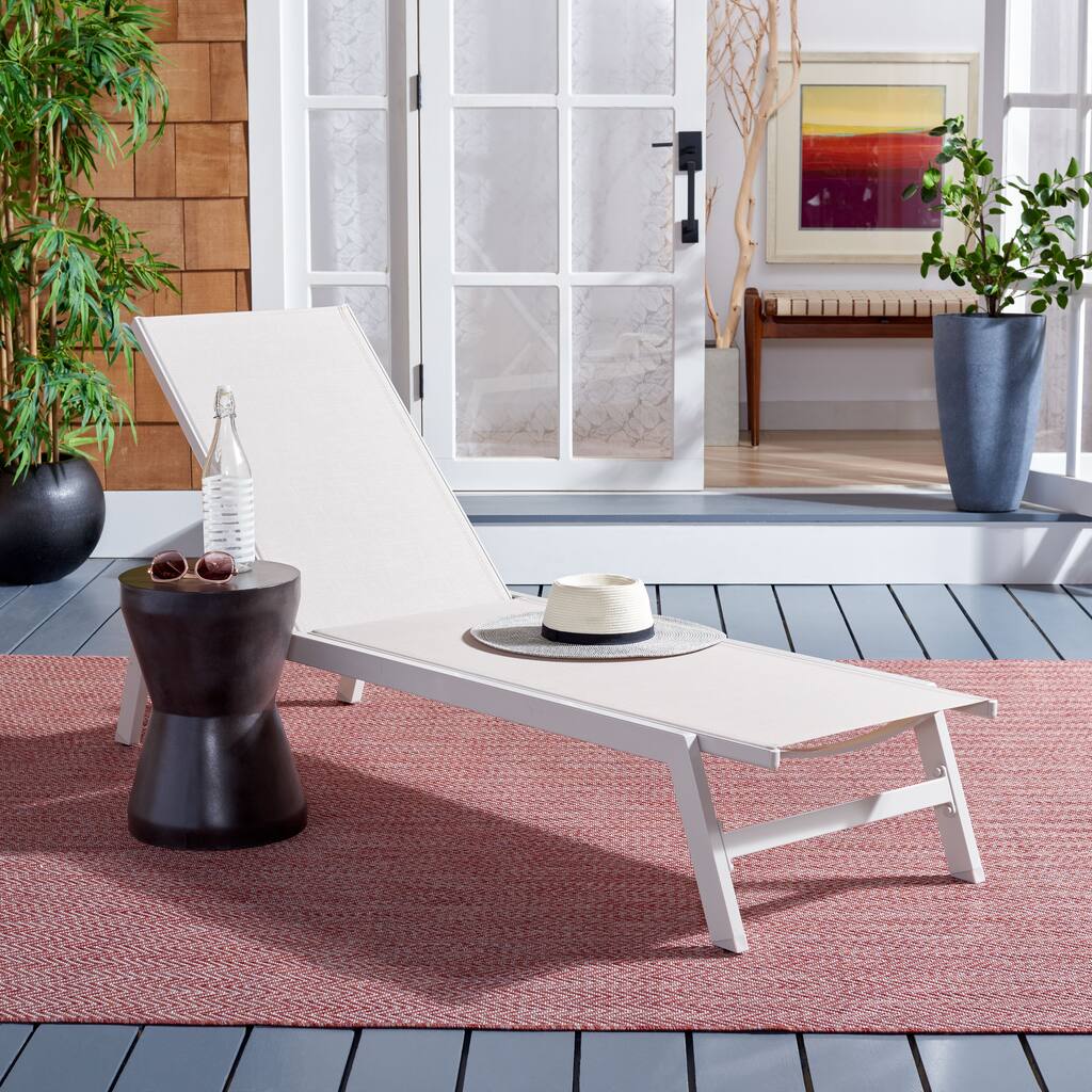 SAFAVIEH Outdoor Jaylah Chaise Lounge Chair - 74Wx23Dx14H
