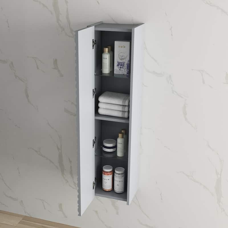Blossom Contemporary Textured White Floating Bathroom Vanity Set