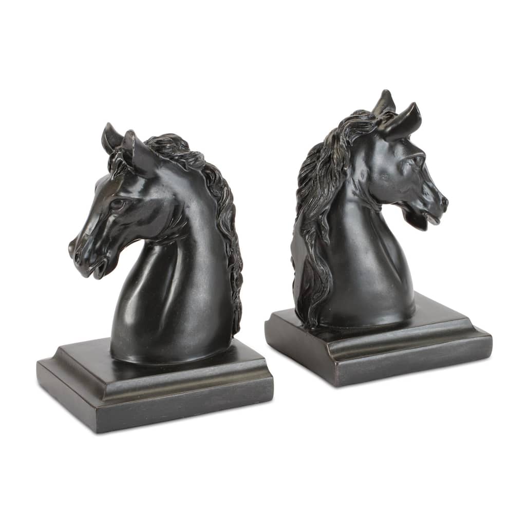 Contemporary Horse Bust Bookends (Set of 2)